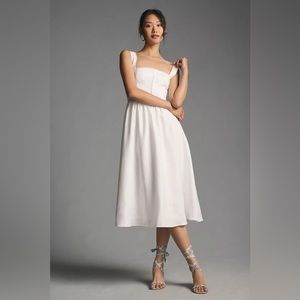 NEW Reformation Tagliatelle Linen Dress White Size 6